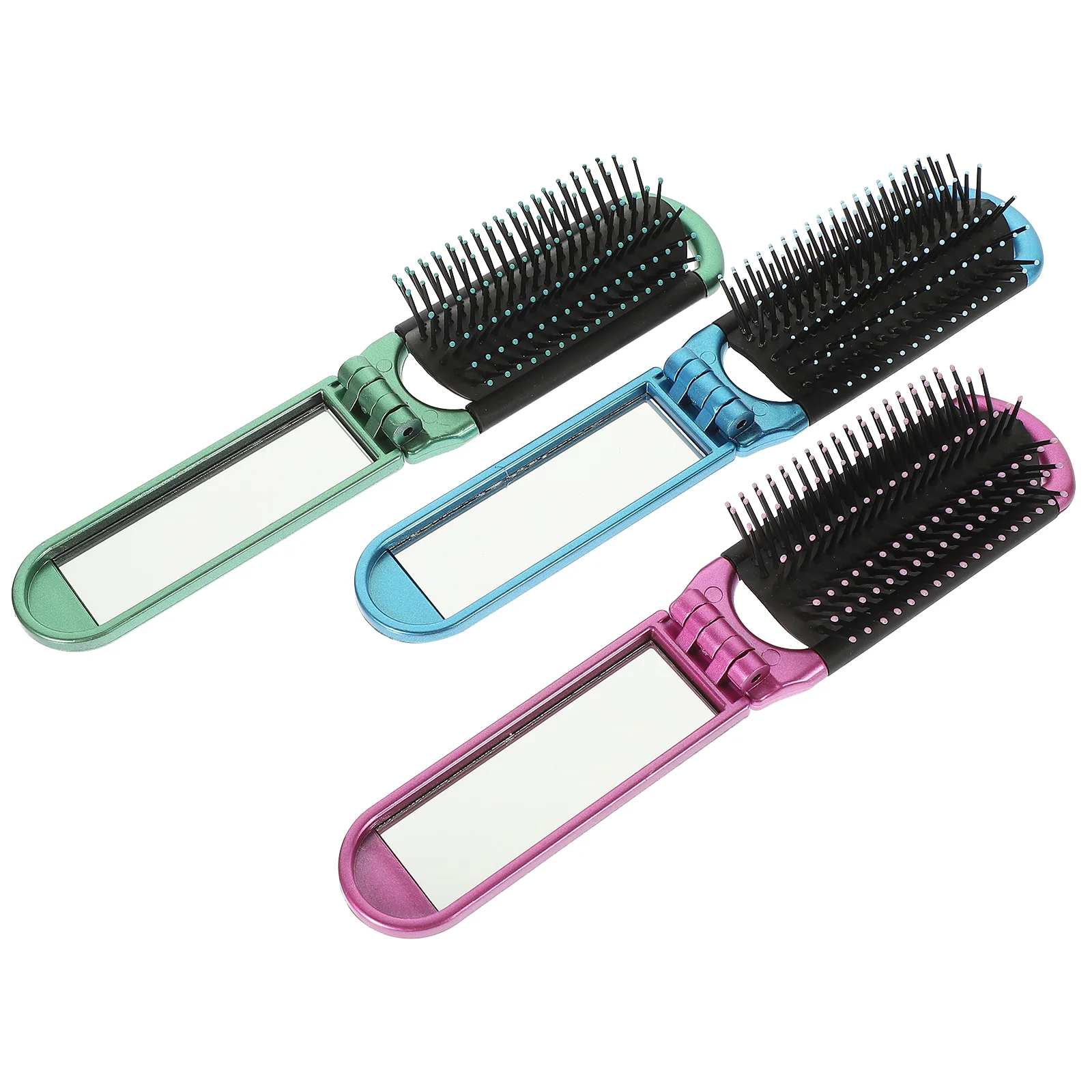 

3 Pcs Massage Travel Comb Fold Straight Curl Pocket Brush Hair Men Hairbrush Portable Folding Plastic Hairdressing