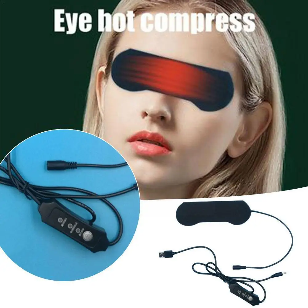 

USB Heated Eye Mask Rechargeable Eye Mask Eye Compress Steam Eye Mask Mask Fatigue Heating Sleeping Pad Relief Dry Eye Warm P8B0