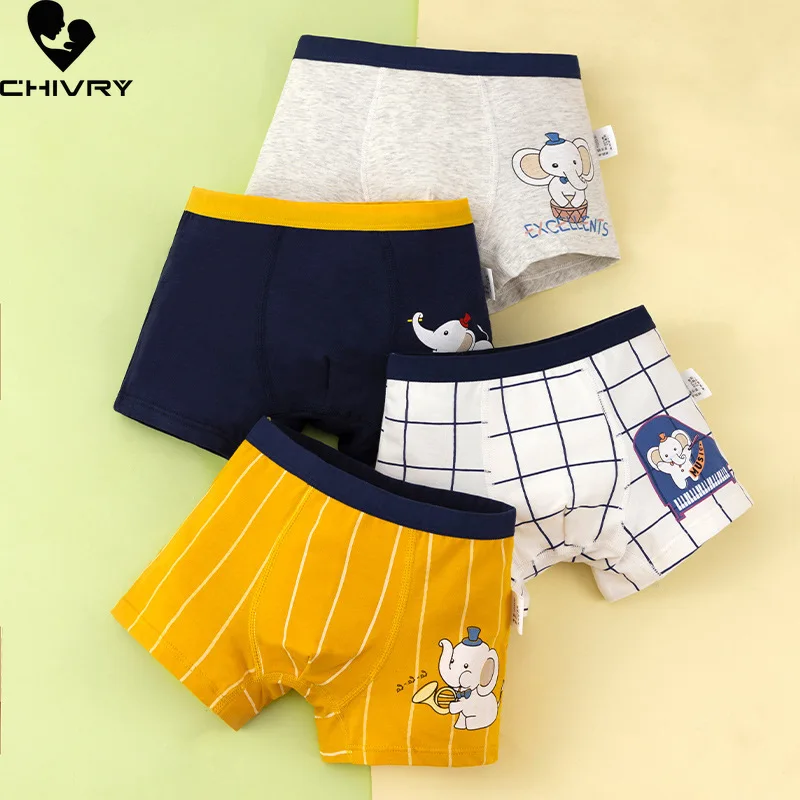 

4 Piece Kids Boys Underwear Cute Cartoon Children's Shorts Panties for Baby Boys Boxer Briefs Teenager Underpants for 2-14T