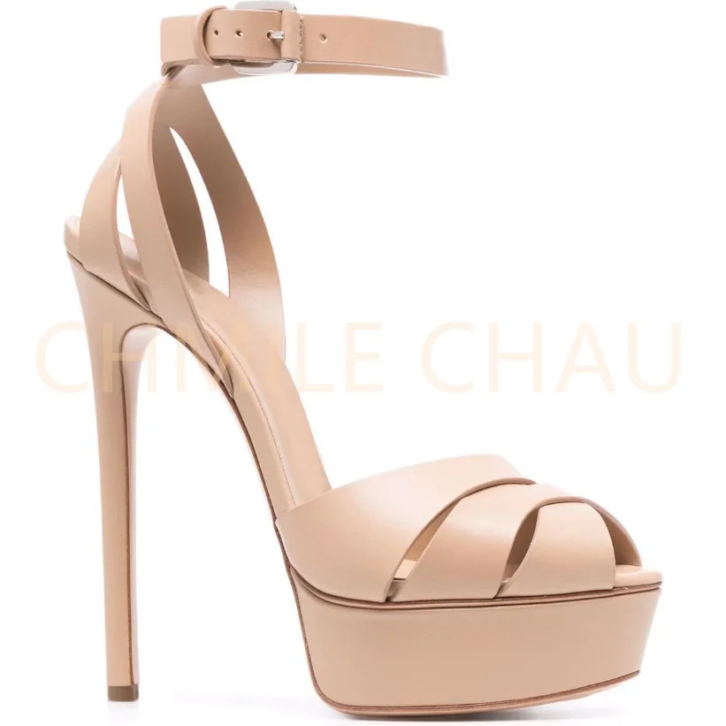 Купи CHMILE CHAU 2022 Women Platform Luxury Sandals High Heels Sexy Ankle Strap Open Toe Party Dress Wedding Big Size Shoes 8-CHC-30 за 3,910 рублей в магазине AliExpress