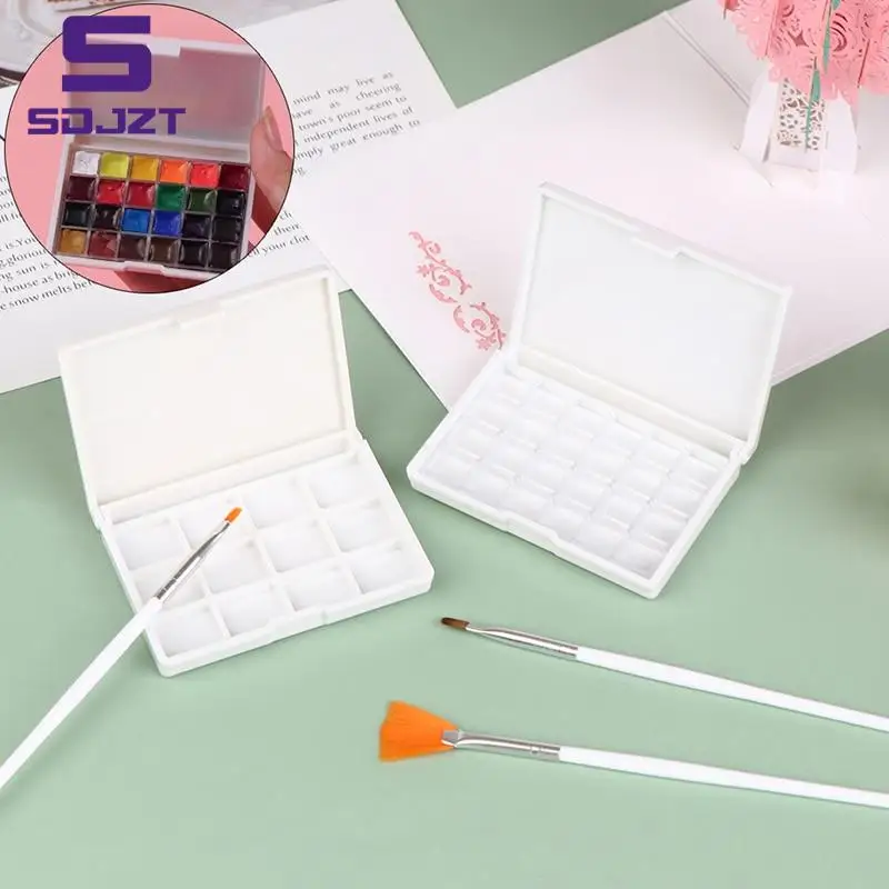 

Empty 12/24-grid 1ML/0.5ML Watercolor Box Portable Watercolor Palette Travel Painting Sketch Moisturizing Box Paint Box