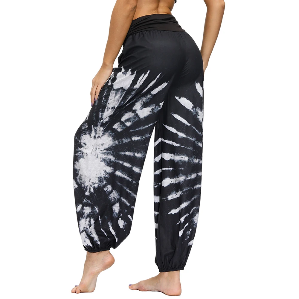 

Women's Smocked Waist Boho Harem Pants Hippie Lounge Bohemia Yoga Pants Loose Beach Trousers