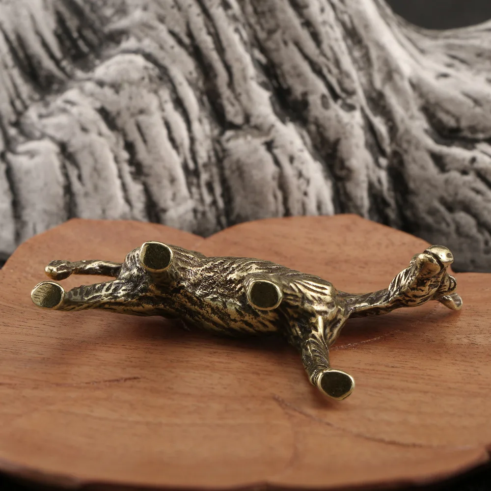 Китайское античное украшение для старой борьбы с осликом латунный миниатюрный