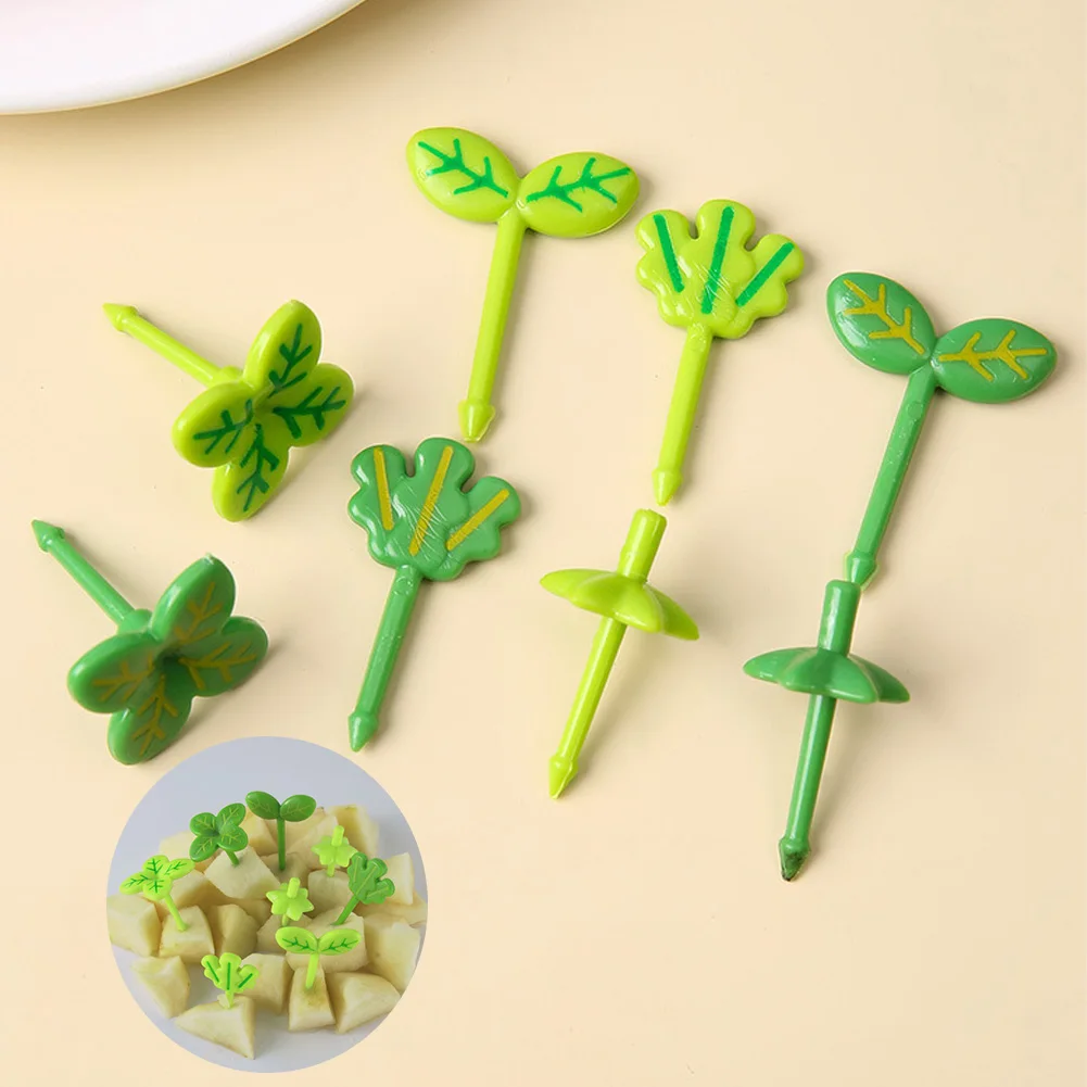 

Portable Toothpick Four leaf Clover Mini Reusable Kids Fruit Fork Decor Grade Vegetable Toothpicks Plant Shape Food Accessories