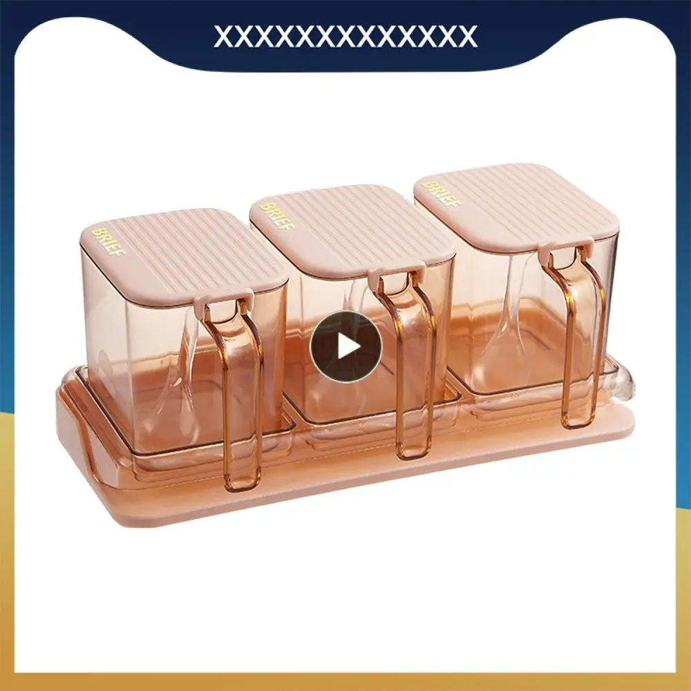 

Seasoning Storage Rack With Spoon Anti-slip Seasoning Box Wall-mounted Spice Case Rack Set Seasoning Can Kitchen Accessories