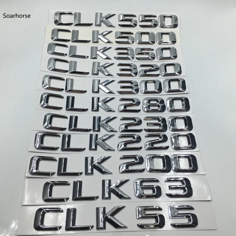 Хромированные наклейки с логотипом хвоста для W209 Amg CLK Class CLK55 CLK63 CLK200 CLK220 CLK230 CLK550