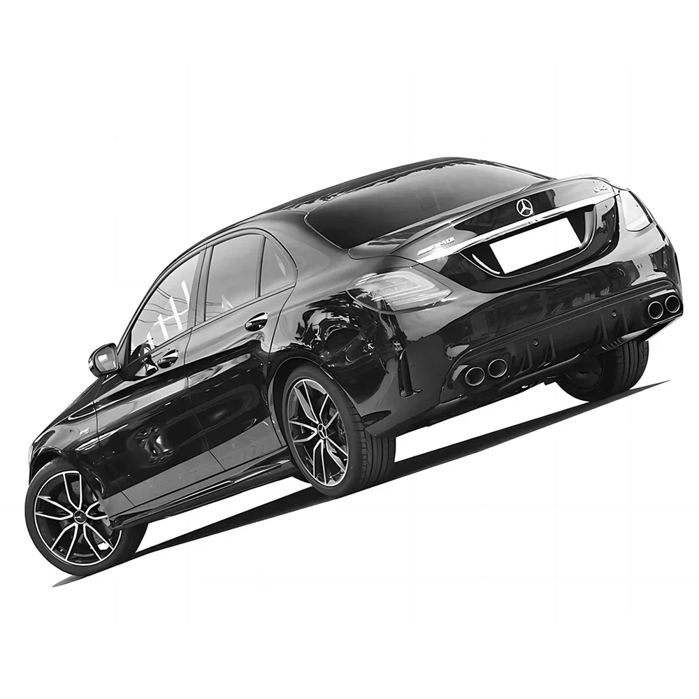 Диффузор заднего бампера для Benz C Class W205 C180 C200 C300 C350 14-20 Обновление в стиле C43 C63 с