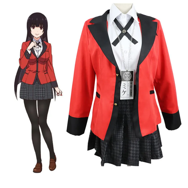 Косплей Костюм Аниме Kakegurui Jabami Yumeko косплей костюм на Хэллоуин Sayaka компульсивный