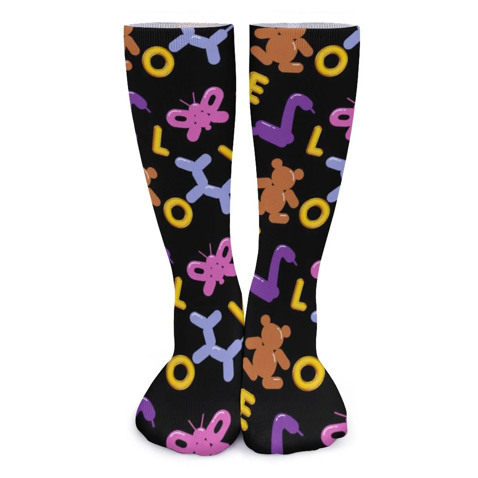 

Чулки с милыми животными, воздушными шарами, женские носки с надписью LOVE, удобные современные носки, нескользящие носки для бега, подарок