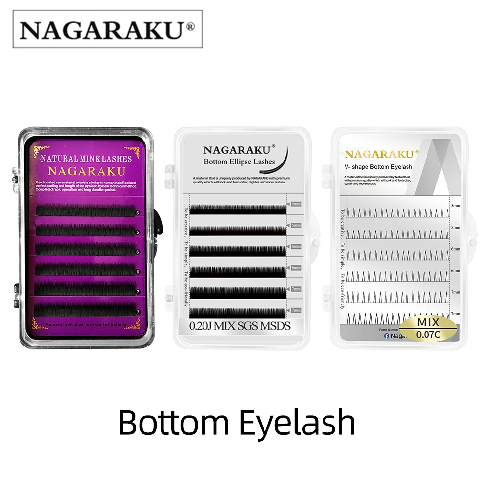 

Ресницы Накладные NAGARAKU в форме V-формы, классические натуральные завитые ресницы, смешанная длина, черные, для макияжа, 5-6-7 мм