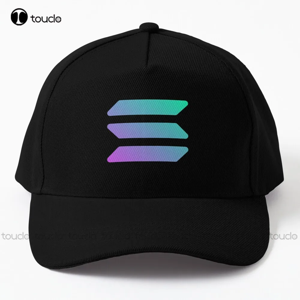 Solana Cryptocurrency - Solana Sol Baseball Cap Cool Hats For Men Outdoor Simple Vintag Visor Casual Caps Custom Gift Denim Caps
