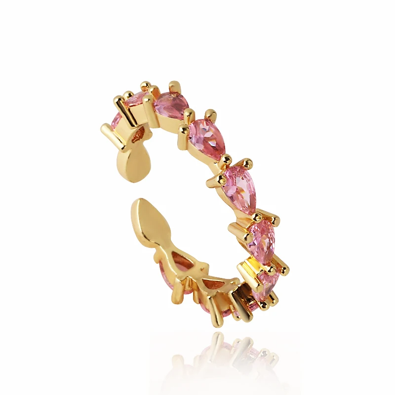 Цветное женское кольцо с фианитом в форме капли воды Изысканный Подарок на