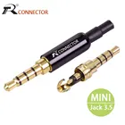 5 шт. Алюминиевый мини-разъем 3,5 мм 4 полюсный позолоченный адаптер для наушников с хвостовыми штекерные зажимы зажим для кабеля для DIY стерео гарнитуры