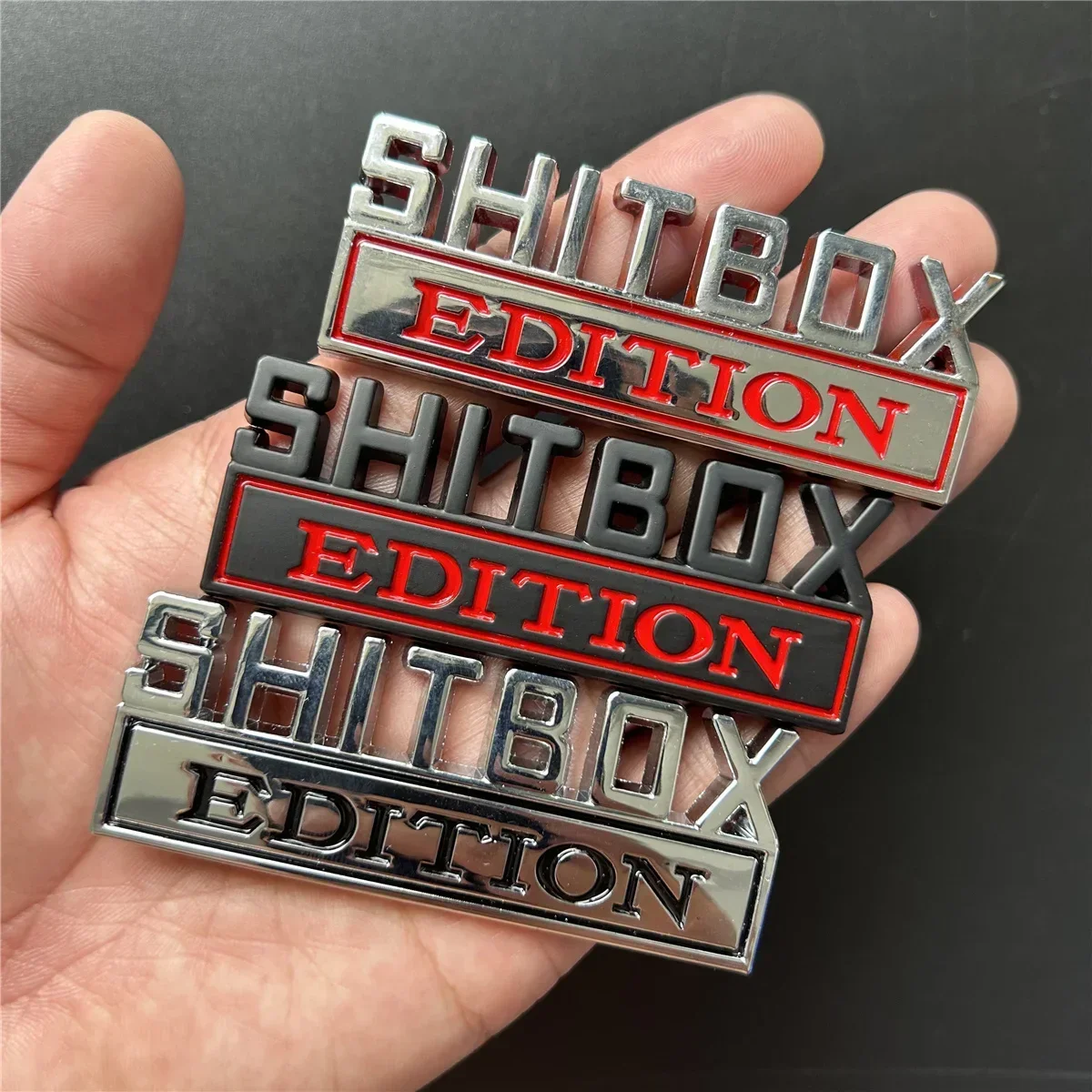 3D SHITBOX Edition Эмблема ABS Автомобильный значок Хвост багажника Боковые наклейки на