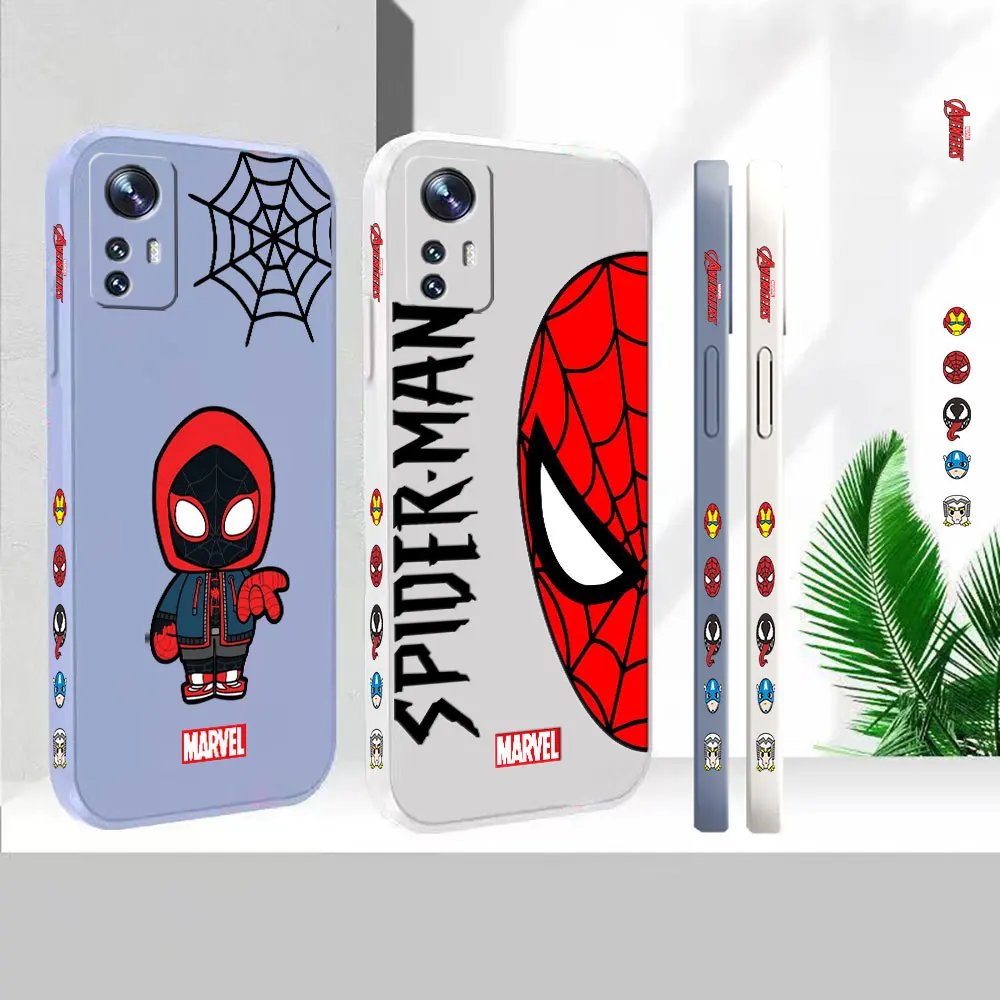 

Liquid For Xiaomi 13 12 12S 12X 11 11T 10 10S 10I 9 9SE 8 8SE Pro Ultra Lite Cover Marvel Avengers Funny Spider-Man Case Funda