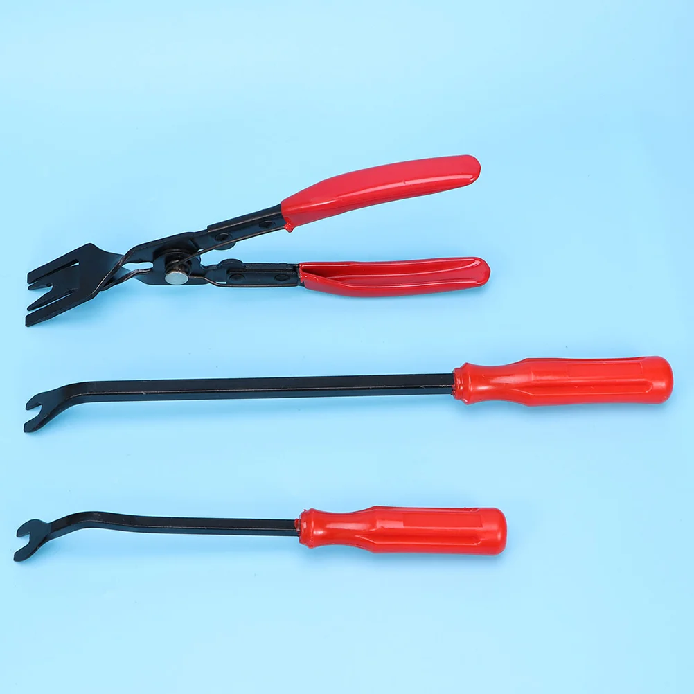 

3Pcs Steel Car Door Panel Clips Pliers Repair Tool Kit Disassembly Tool Set (light Pliers + 6 Inches Screw Opener + 8 Inches