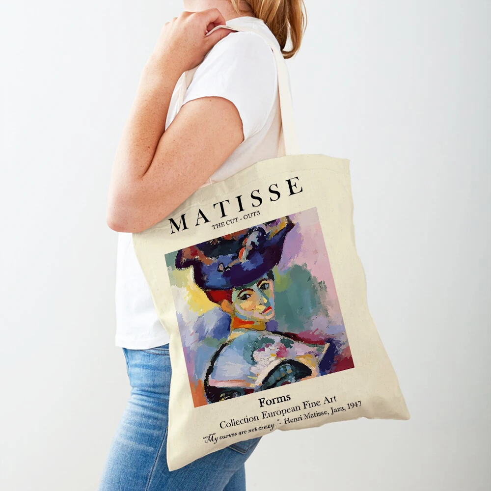 Matisse сумки для покупок с абстрактным ландшафтом и цветами супермаркета