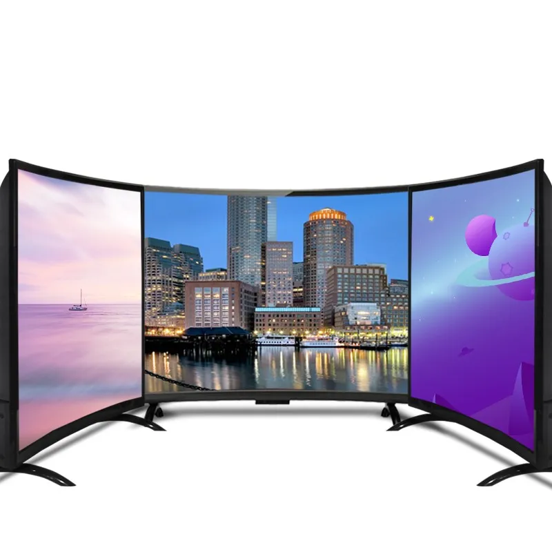 Новый 32 &quot65&quot 75 дюймов дешевый китайский телевизор HD 4K Smart LED изогнутый
