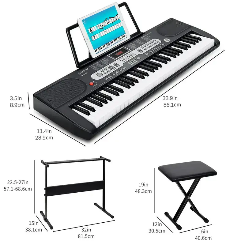 

Key Keyboard Set with Lighted Keys Portable Piano Kit