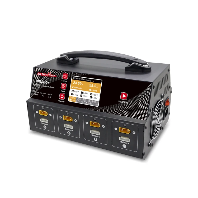Устройство для быстрой зарядки беспилотных летательных аппаратов Ultra Power UP1200 + 25A с дисплеем для 8-канальных 2-6S LiPo LiHV аккумуляторов