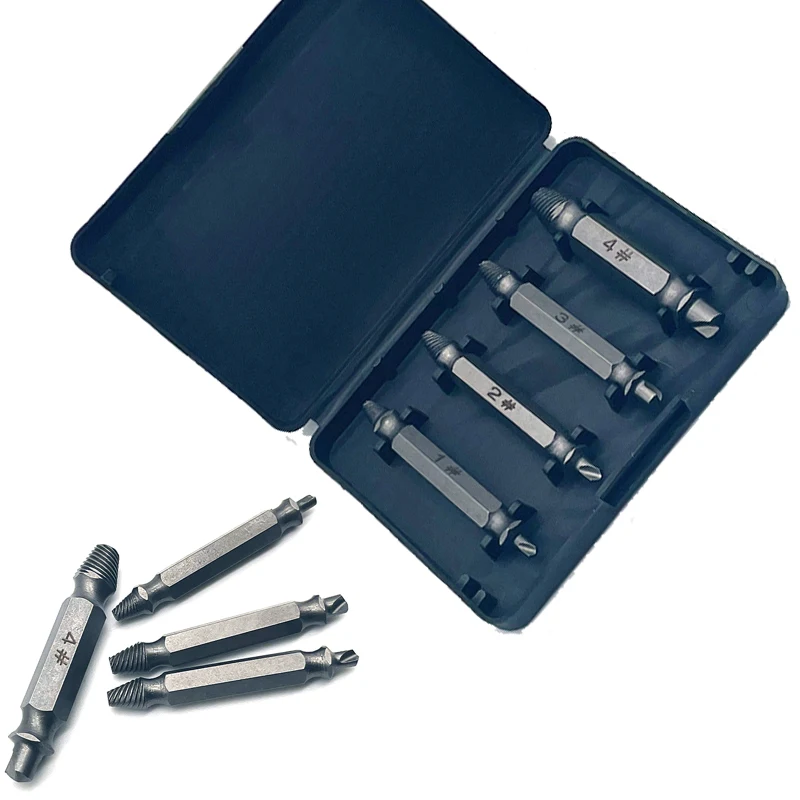 Двухсторонний экстрактор поврежденных винтов 4 шт. | Инструменты