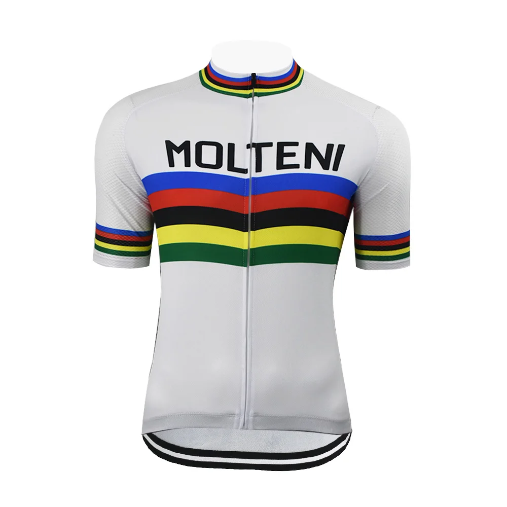 Мужской летний велосипедный трикотаж 4 Molteni в стиле ретро с коротким рукавом из