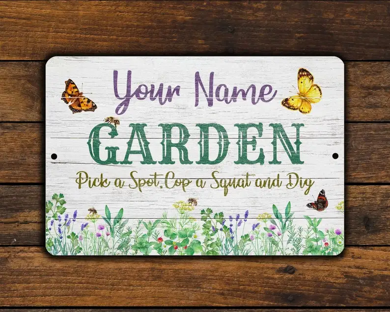 

Custom Rustic Floral Garden Metal Sign