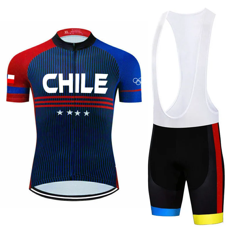 

Chile Summer Sport Cycling Jersey Set Bike Short Shirt Sportswear Pro MTB Suit Ropa Ciclismo Maillot Bottoms bib Clothing