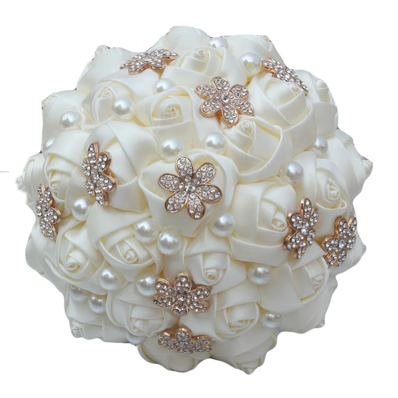 

Rhinestone Pearl 24CM Handmade Bride Bouquet Fashion Wedding Decoration Bridesmaids Accessories Marriage Bridal Holding Bouquet