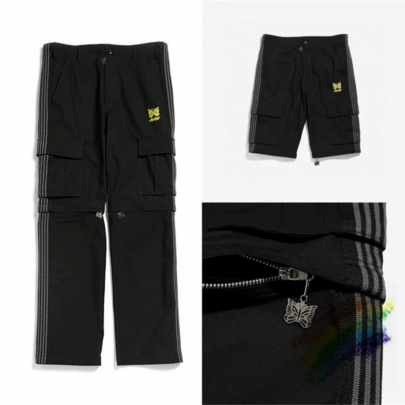 

Black AWGE Needles Cargo Pants Men Women 1:1 Best Quality Girls Don’t Cry Butterfly Embroidery Joggers Drawstring Sweatpants