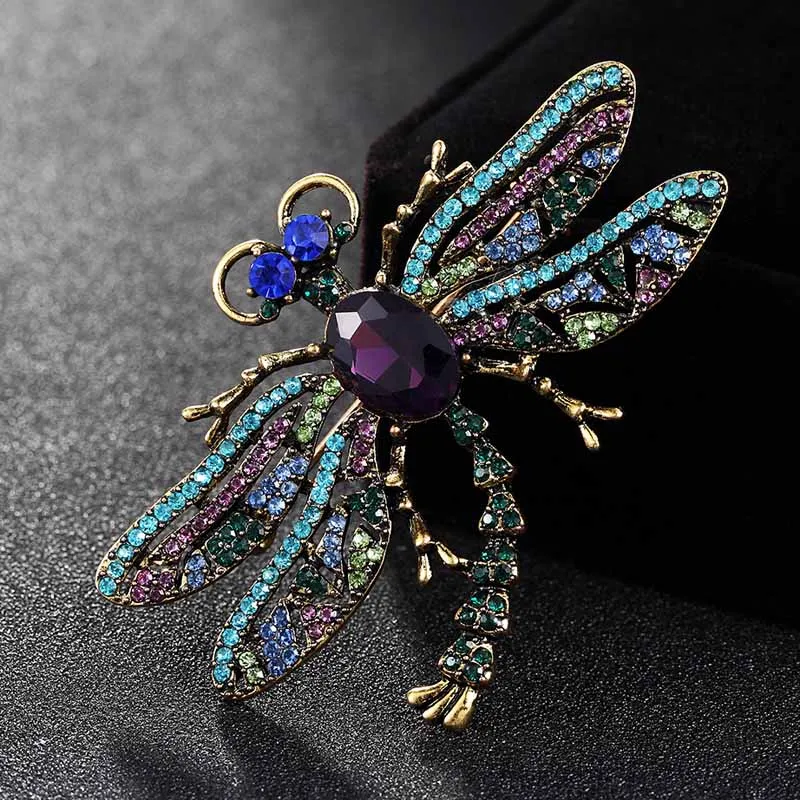 

Donia Jewelry colorful Rhinestone dragonfly Brooches For Women Wedding Bridal Jewelry Brand Women Vintage Scarf Pins HijabBrooch