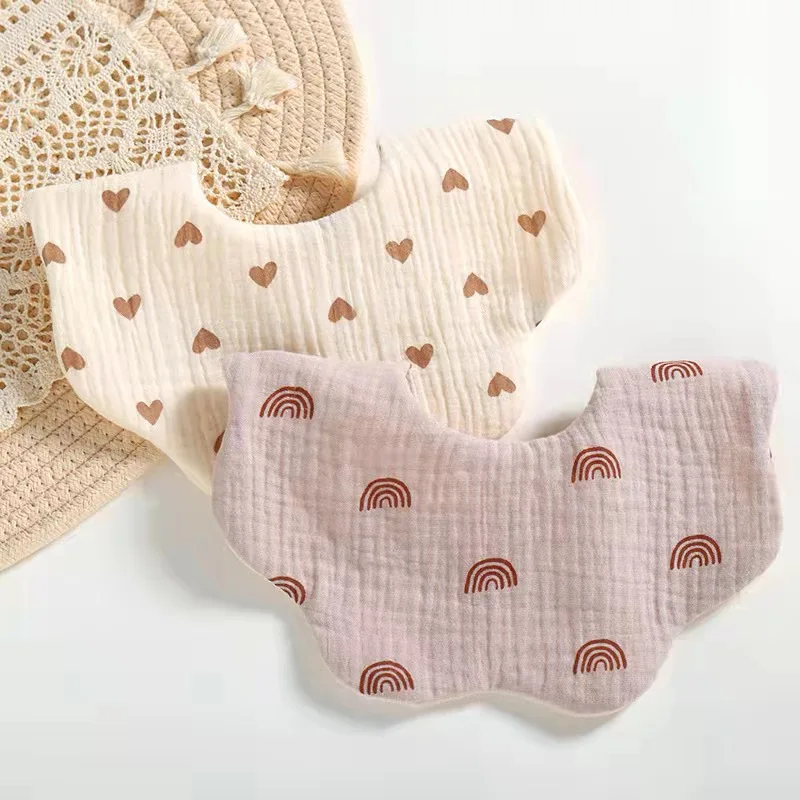 

JoysOfLife # Open interesting life journey # 6 Layers Cotton Muslin Petal Bib Anti-spitting Baby Saliva Towel Newborn Burp Cloth