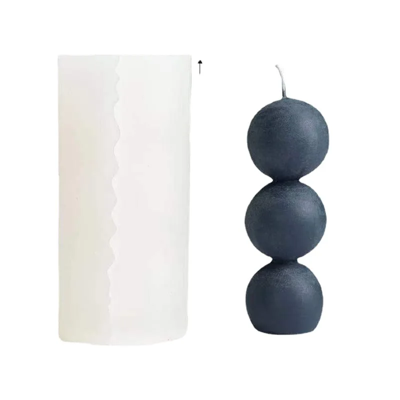 

New Three-Ball Candle Silicone Mold Diy Chocolate Fondant Cake Mould Aromatherapy Plaster Craft Soap Making Home Decor Ornaments