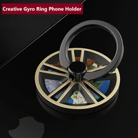new creative gyro phone holder for iphone 13 ring bracket 360%c2%b0 rotation washable glue leave no marks cellphone stand leisure toy
