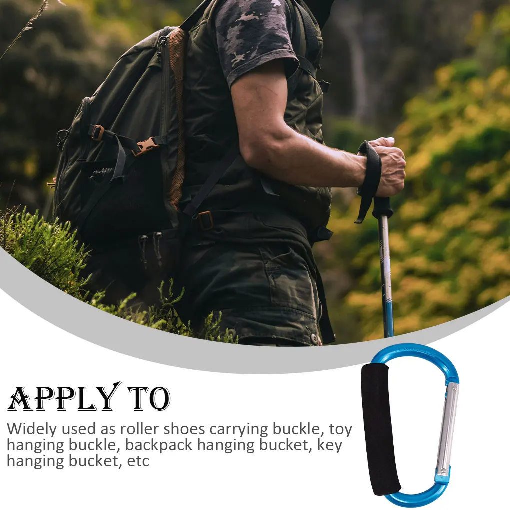 

Sponge Buckle Handy Installation Tightness D Button Camping Accessories Big Size Carabiner Metal Clasp Shopping Hooks