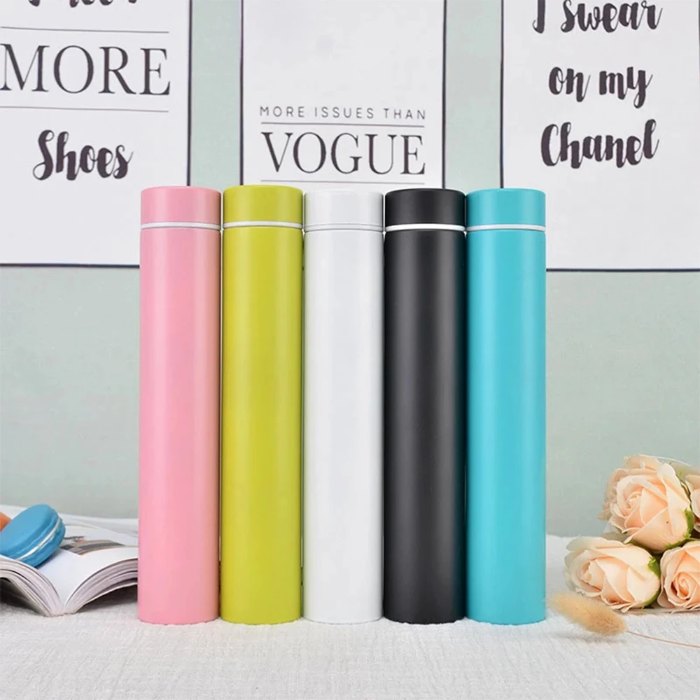 

260ml Macaron Solid Color Stainless Steel Insulated Thermal Bottles Slender Vacuum Flasks Thermos Cup Coffee Mug Water Bottle