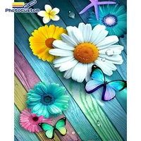 photocustom diy pictures by number daisy kits home decor painting by numbers flower drawing on canvas handpainted art gift