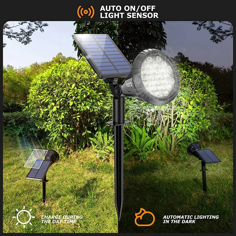

BMDT-Solar Spot Lights Outdoor, Solar Outdoor Lights Auto On/Off IP67 Waterproof Solar Yard Spotlight Landscape