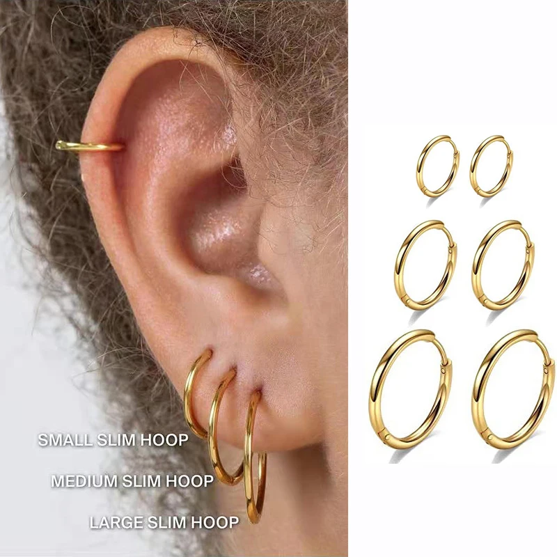 Buy Earmark 20G Gold Fakes Face Nose Rings Hoop Cute 8MM Tiny Thin Non  Piercing Fuax Septum Ring 316L Surgical Steel Unpierced Clipon Side Nose  Ring Set for Women Men at Amazonin