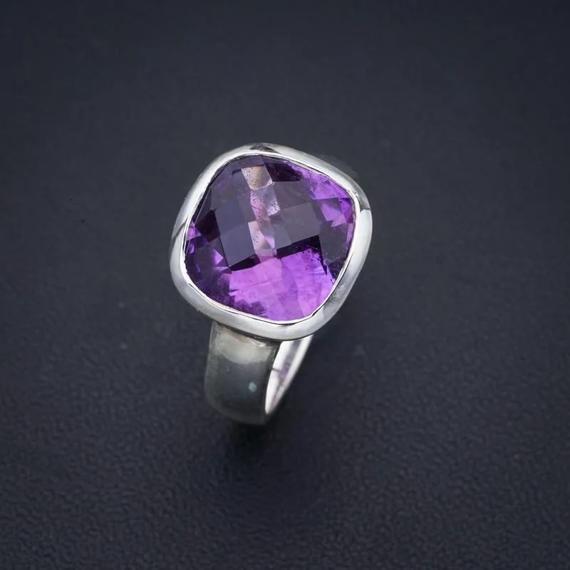 

Серебряное кольцо с аметистом ручной работы StarGems 7,25 F2915
