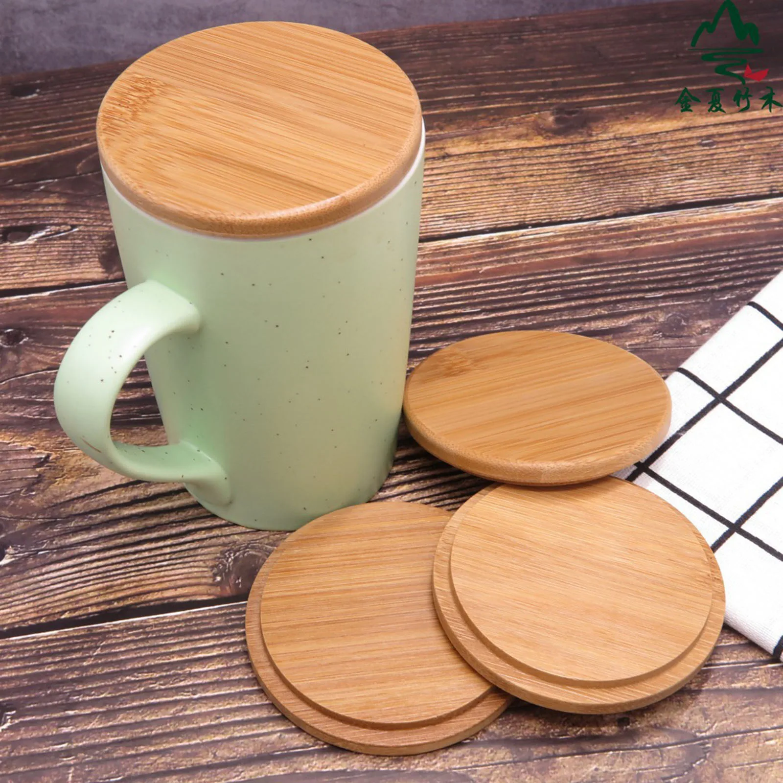 

Storage Canning Lids Cover With Spoon Hole Wood 1pcs Nature Dinning Room Bamboo Cup Kitchen Drinkware Glass Ceramic Mugs
