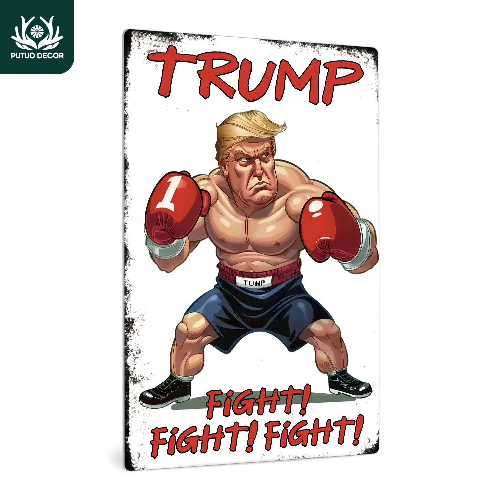 Putuo Decor Винтажная Металлическая Вывеска Трампа 1 Шт. Настенный Декор Для Дома