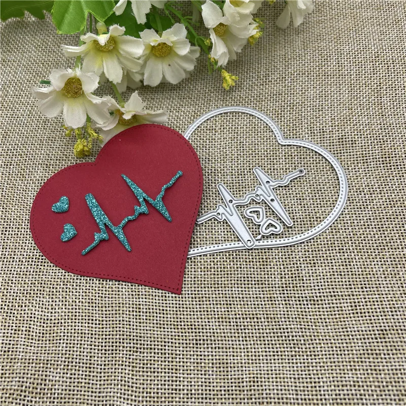 

3D Heart Metal cutting dies mold Round hole label tag Scrapbook paper craft knife mould blade punch stencils dies