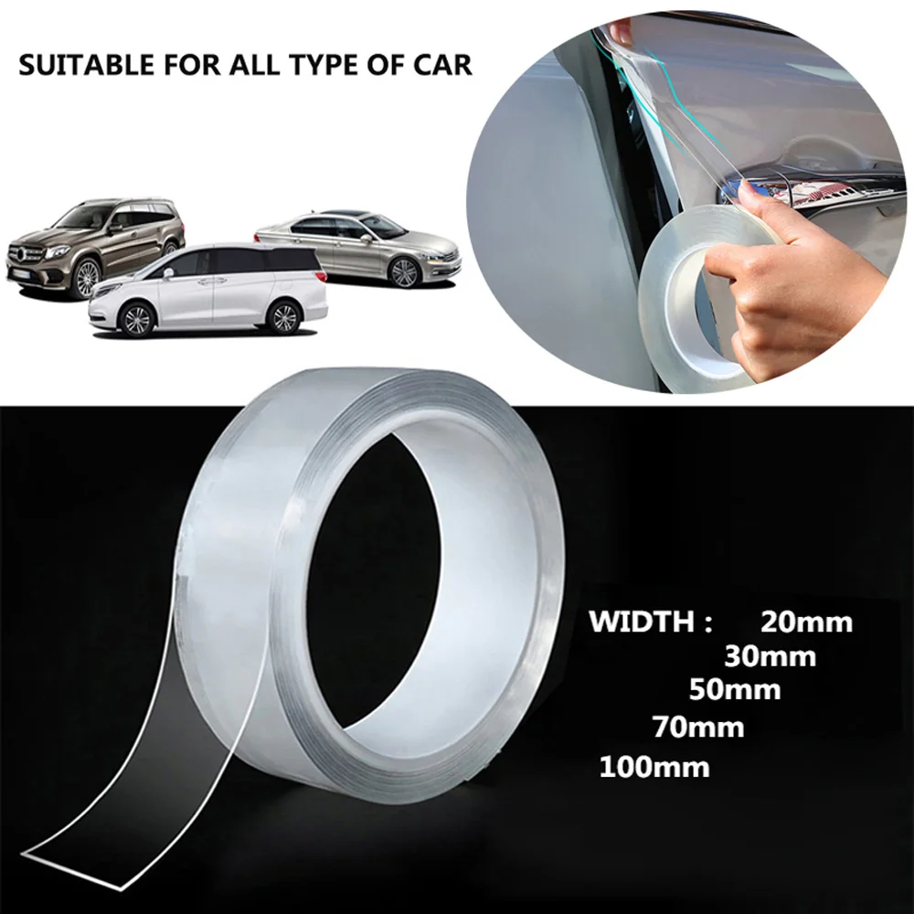 

10ft Car Door Protector Stickers Anti Scratch Transparent Nano Tape Auto Trunk Sill Scuff Protector Film Door Edge Protective