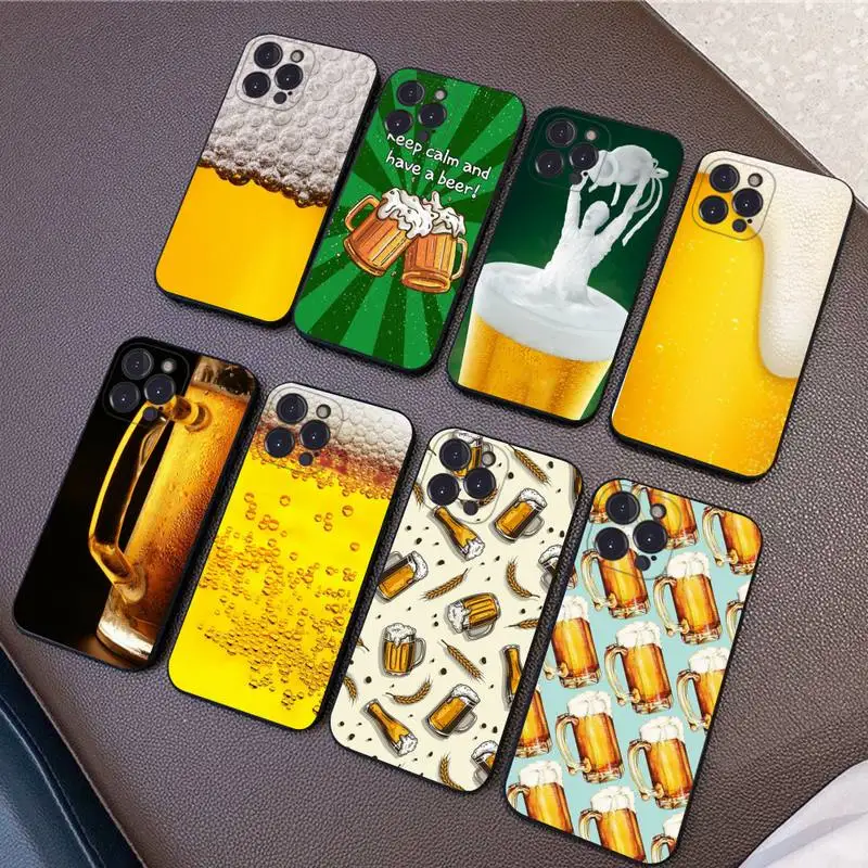 y z alkoholem piwa Silikonowe etui na telefon do iphone 14 13 12 11 Pro Mini XS MAX 8 7 6 Plus X XR Cover