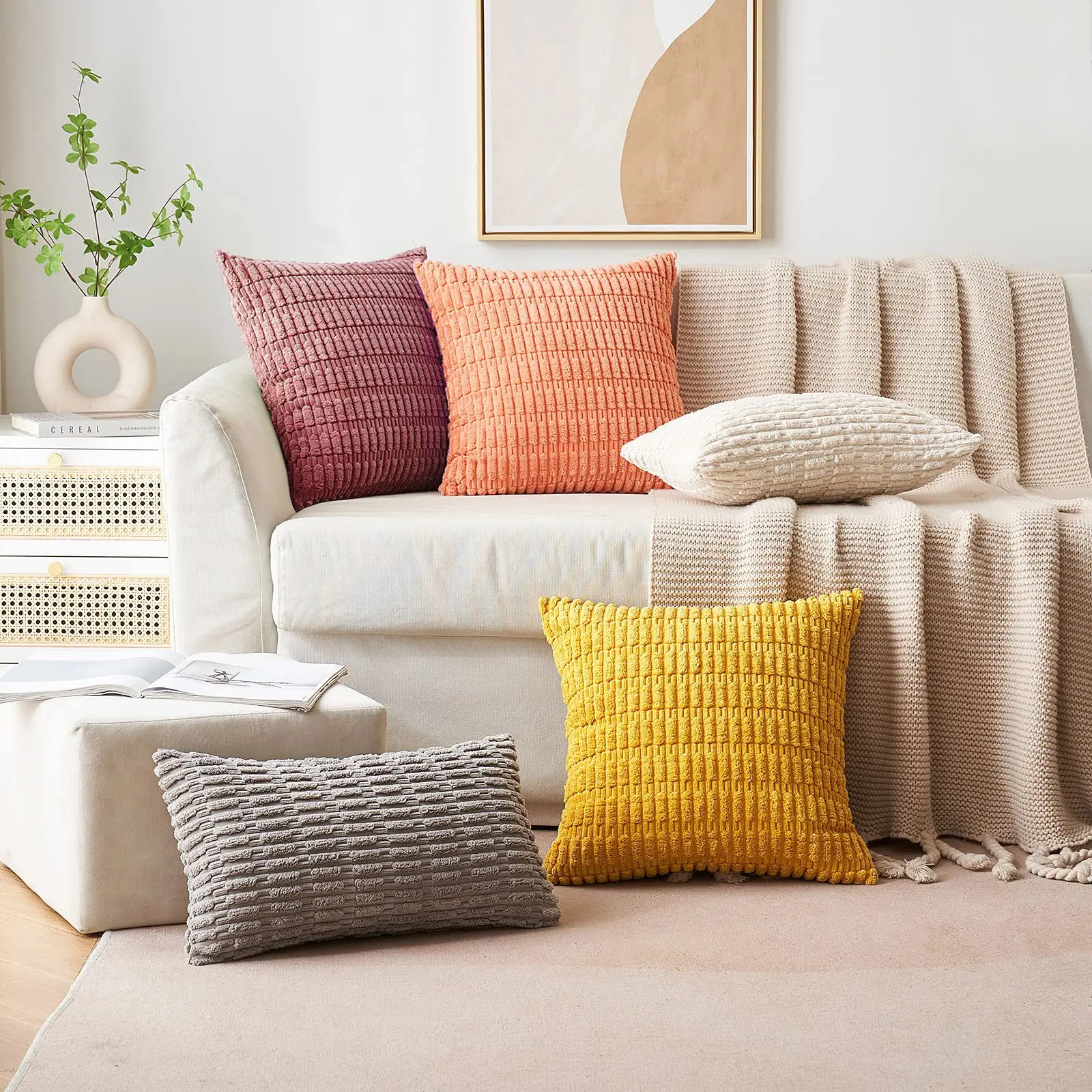 

Velvet Cushion Cover Sofa Throw Pillow Covers Ins Home Decor Office Chair Waist Cushions Case Solid Color Decorative