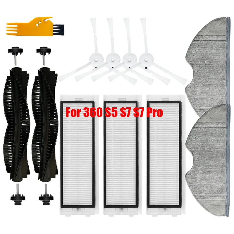 

Съемная основная сменная щетка для робота-пылесоса 360 S5 S7 S7 Pro Hepa фильтр Швабра Ткань боковая щетка Запчасти Аксессуары