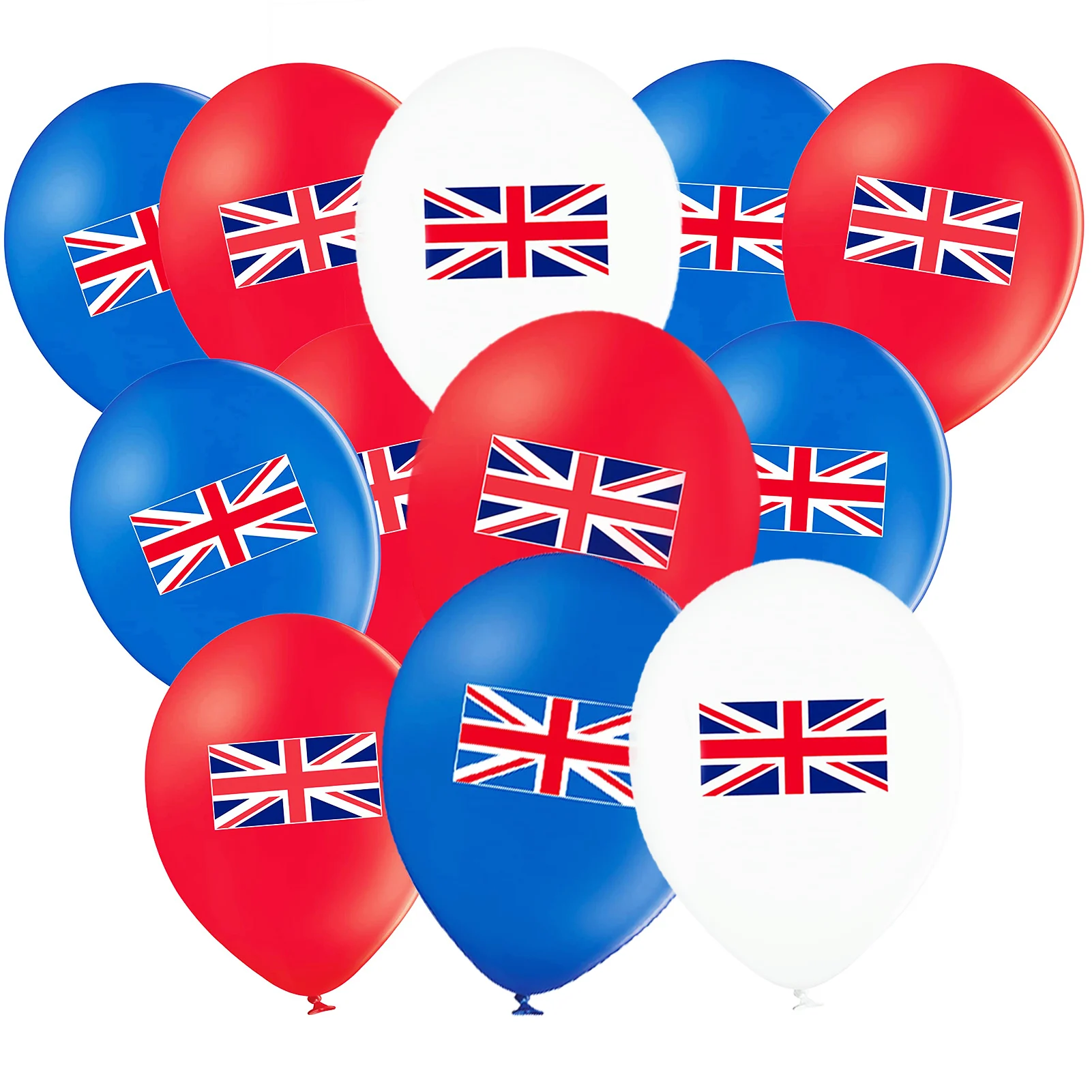

British Flag Balloons Set Colorful British Flag Balloons Reusable Printed Balloons 3 Colors Red White Blue Latex Balloons For