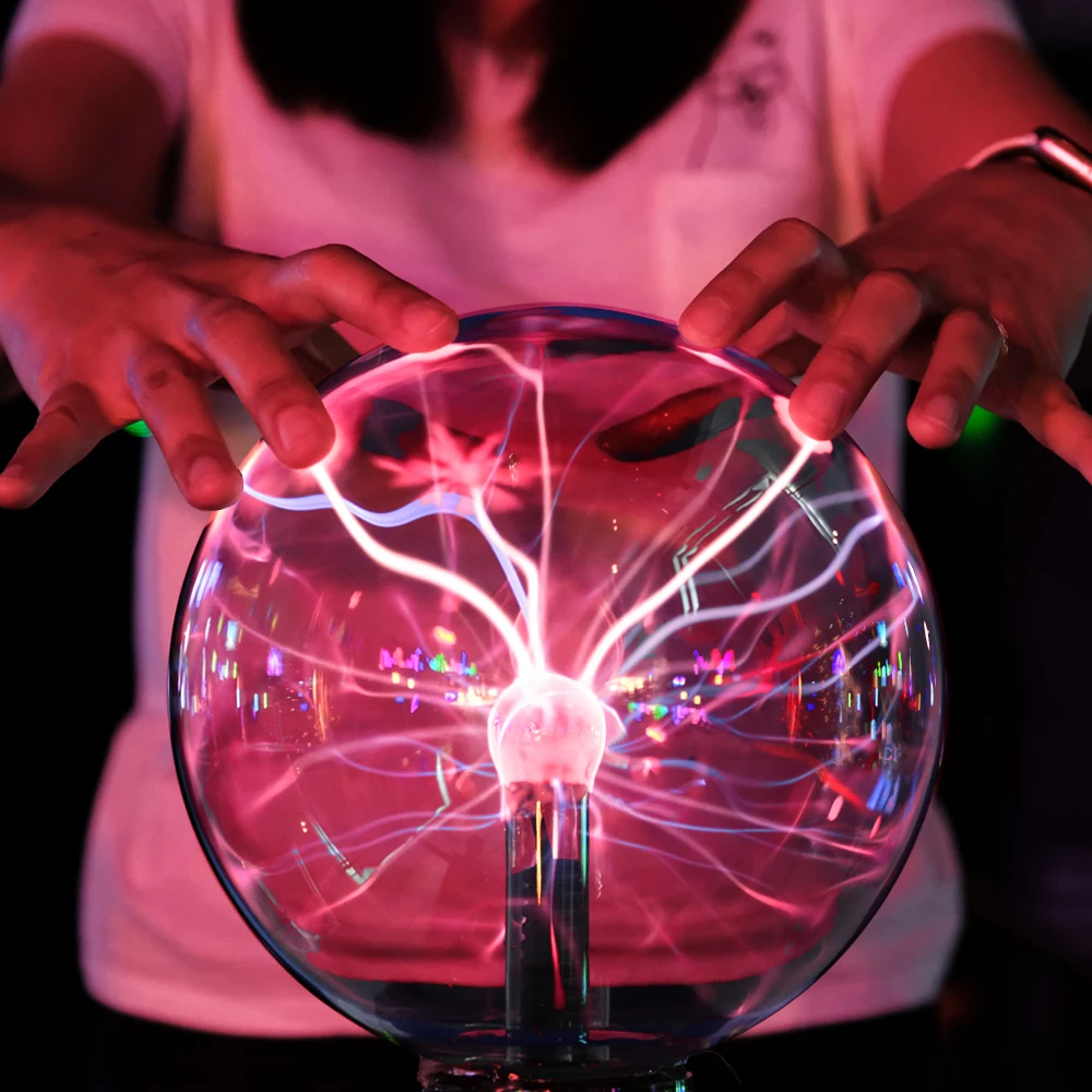 Night Light 4/5/6/8 Inch Novelty Lighting Magic Plasma Ball Lamp Christmas Kids Gift Glass Lamp Party Decor Table Lights