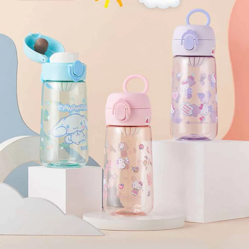 

Sanrio Hellokittys Kuromi Cinnamoroll Pochacco 500Ml Water Bottle Large Capacity Creative Drink Cup with Filter Screen Reusable